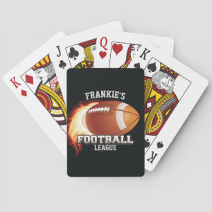 Personalised NAME American Football Flames Sports Playing Cards