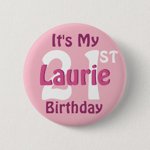 Personalised Name and Age Birthday Button