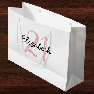 Personalised Name and Age Birthday Large Gift Bag