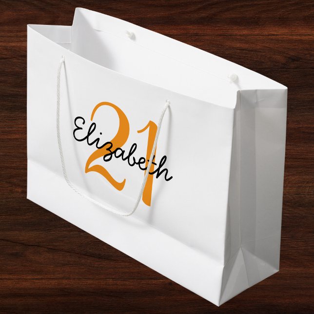 Personalised Name and Age Birthday Large Gift Bag (Creator Uploaded)