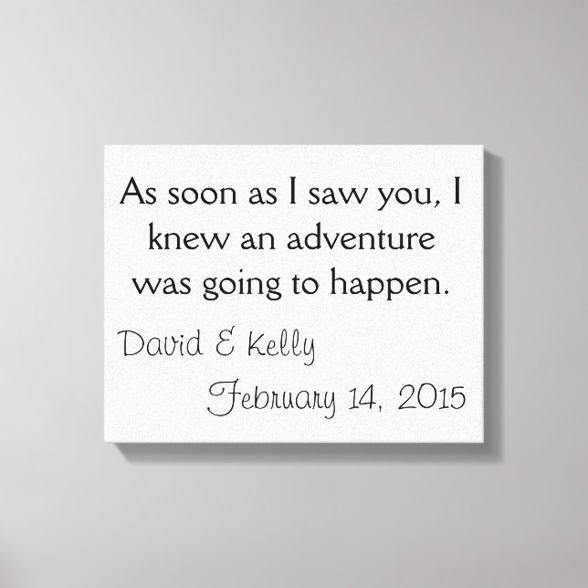 Personalised Name and Date Canvas Print (Front)