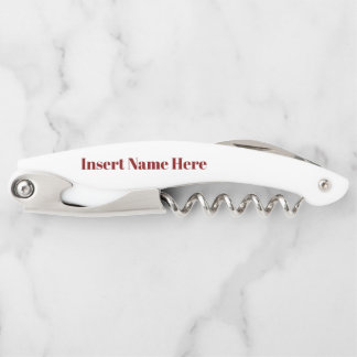 Personalised Name and Date, Custom Colour Corkscre Corkscrew