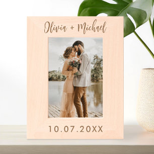 Personalised Name and Date Wedding Etched Frames