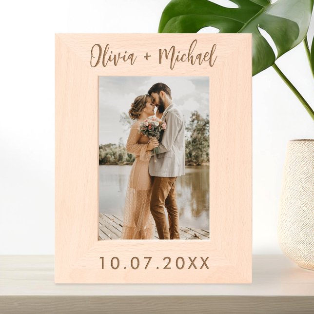 Personalised Name and Date Wedding Etched Frames (Creator Uploaded)