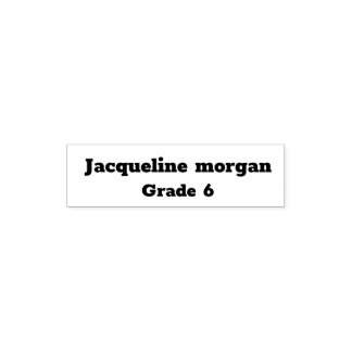 Personalised name and grade  self-inking stamp