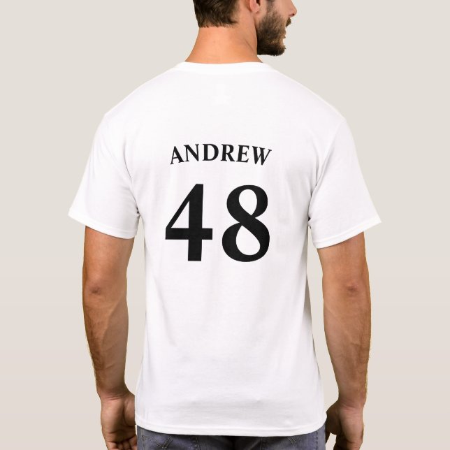 Personalised name and Jersey number  T-Shirt (Back)