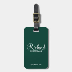 Personalised Name and Monogram Groomsman Luggage Tag