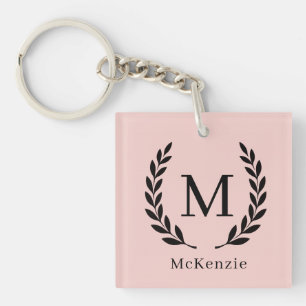 Personalised Name and Monogram Photo Key Ring