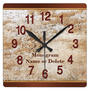 Personalised Name and Monogram Wall Clock for Men
