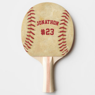 Personalised Name and Number Baseball Both Sides Ping Pong Paddle