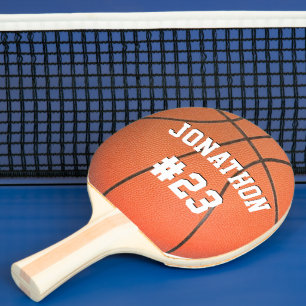 Personalised Name and Number Basketball Ping Pong Paddle