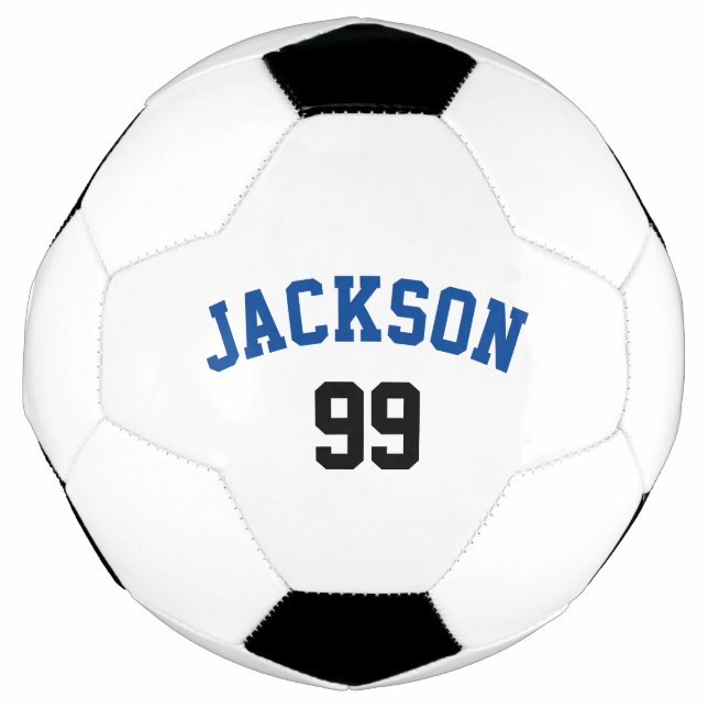 Personalised Name and Number Minimalistic Soccer Ball (Front)