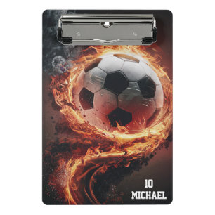 Personalised Name And Number Soccer Ball Football Mini Clipboard