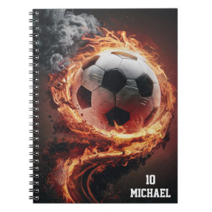 Personalised Name And Number Soccer Ball Football Notebook