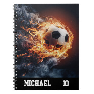 Personalised Name And Number Soccer Ball Football Notebook