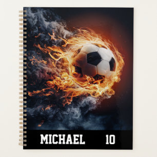 Personalised Name And Number Soccer Ball Football  Planner
