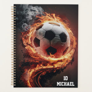 Personalised Name And Number Soccer Ball Football  Planner