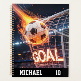 Personalised Name And Number Soccer Ball Football  Planner