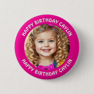 Personalised Name and Photo Birthday 6 Cm Round Badge