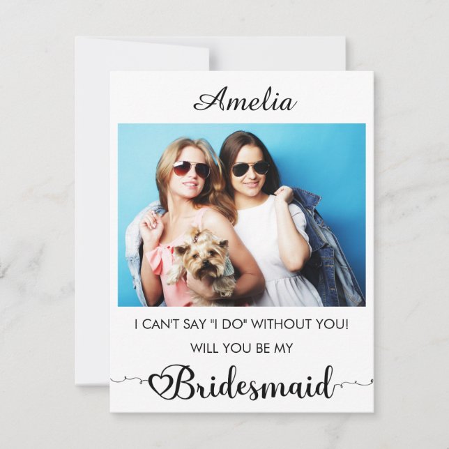 Personalised name and Photo Bridesmaid Proposal (Front)