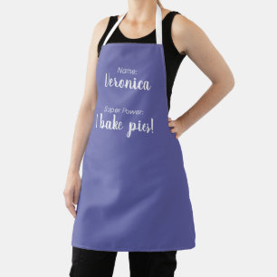 Personalised Name And Super Power Periwinkle Apron