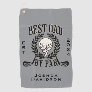 Personalised Name and Year Best Dad by Par Golf Towel
