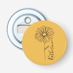 Personalised name April daisy Birth Flower Bottle Opener
