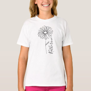 Personalised name April daisy Birth Flower T-Shirt