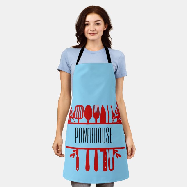 Personalised Name Apron – Custom Kitchen Gift (Worn)