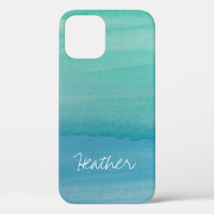 Personalised name aqua watercolor iPhone 6 case