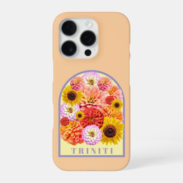  Personalised Name Arch Floral  iPhone Case (Back)