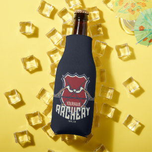 Personalised NAME Archery Sports Recurve Bow Arrow Bottle Cooler
