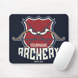Personalised NAME Archery Sports Recurve Bow Arrow Mouse Pad