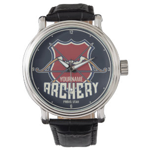 Personalised NAME Archery Sports Recurve Bow Arrow Watch