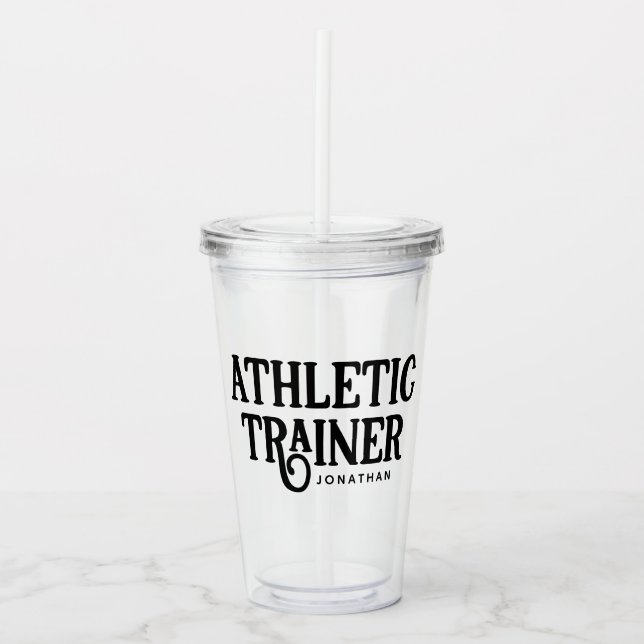 Personalised Name Athletic Trainer Acrylic Tumbler (Front)