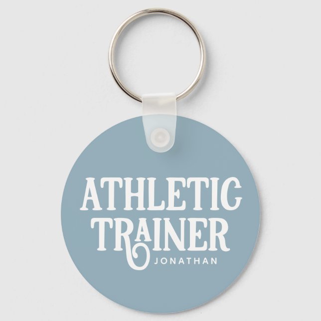 Personalised Name Athletic Trainer AT Key Ring (Front)