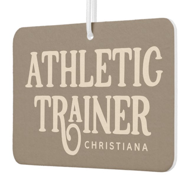 Personalised Name Athletic Trainer Car Air Freshener (Left)