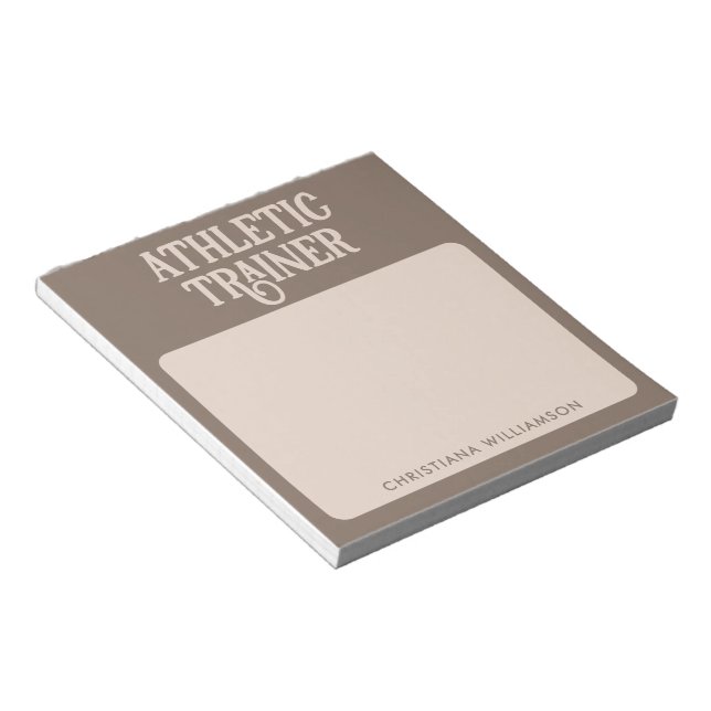 Personalised Name Athletic Trainer Notepad (Angled)