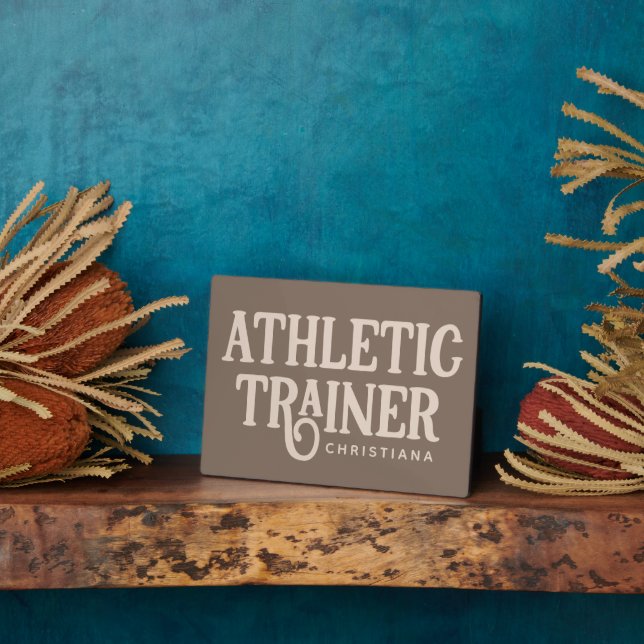 Personalised Name Athletic Trainer Plaque (Side)