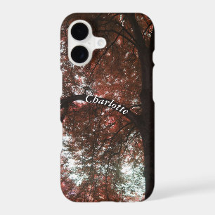 Personalised name autumn tree garden iPhone case