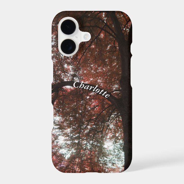 Personalised name autumn tree garden iPhone case (Back)