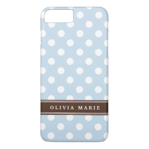 Personalised Name Baby Blue Polka Dots Pattern Case-Mate iPhone Case