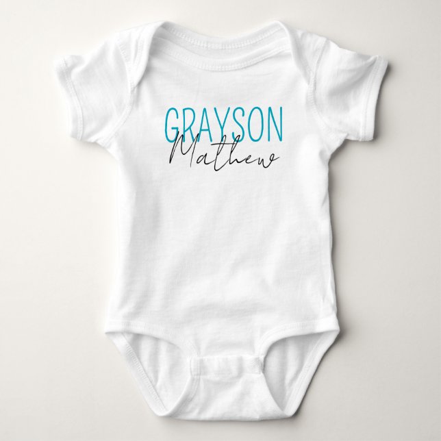 Personalised Name Baby Boy custom - Personalised  Baby Bodysuit (Front)