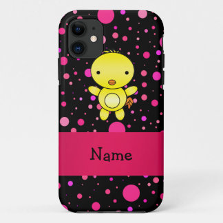 Personalised name baby chick black pink polka dots Case-Mate iPhone case