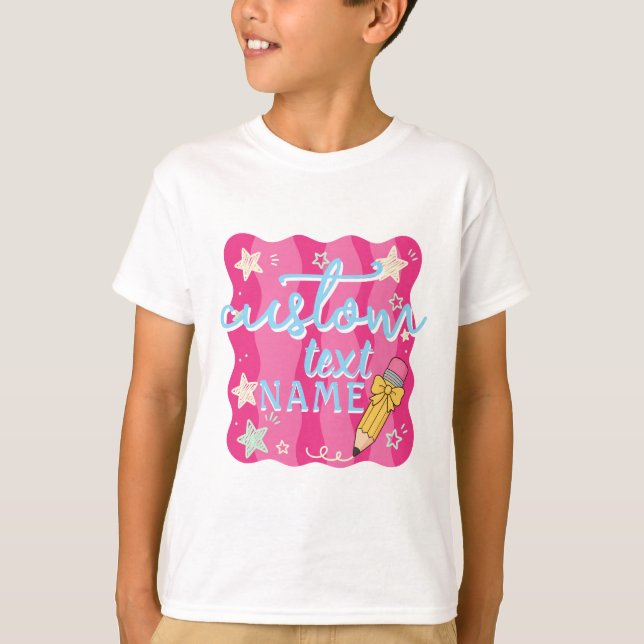 Personalised Name Back To School Grade T-Shirt (Front)