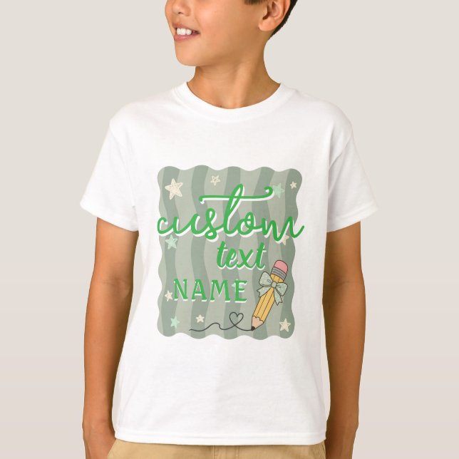 Personalised Name Back To School Grade T-Shirt (Front)
