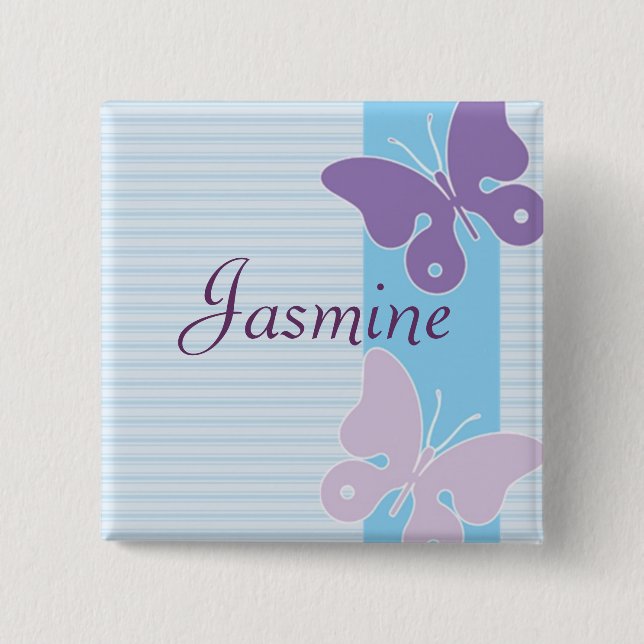 Personalised Name Badge - Butterflies (Front)