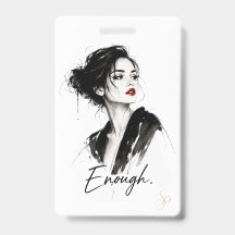 Personalised Name Badge | Enough. Custom Vertical