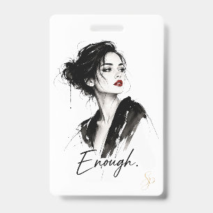 Personalised Name Badge Enough. Custom Vertical ID Badge