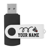 Personalised name badminton USB pen flash drive